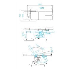 Hoitotuoli, sähköinen, AZZURRO 706 PEDI, 1 moottori, valkoinen