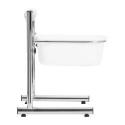 Jalkavati pyörällisellä telineella, kromi.