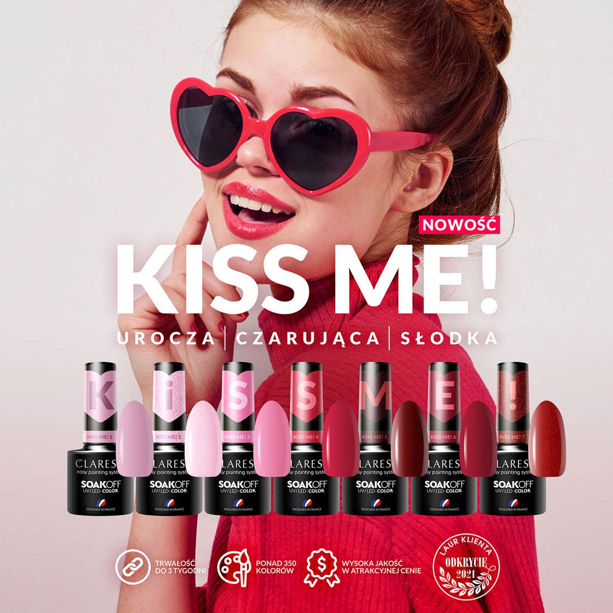 CLARESA Kiss Me! 7 hybridilakka, 5 ml CLARESA Kiss Me! 7 hybridilakka, 5 ml
