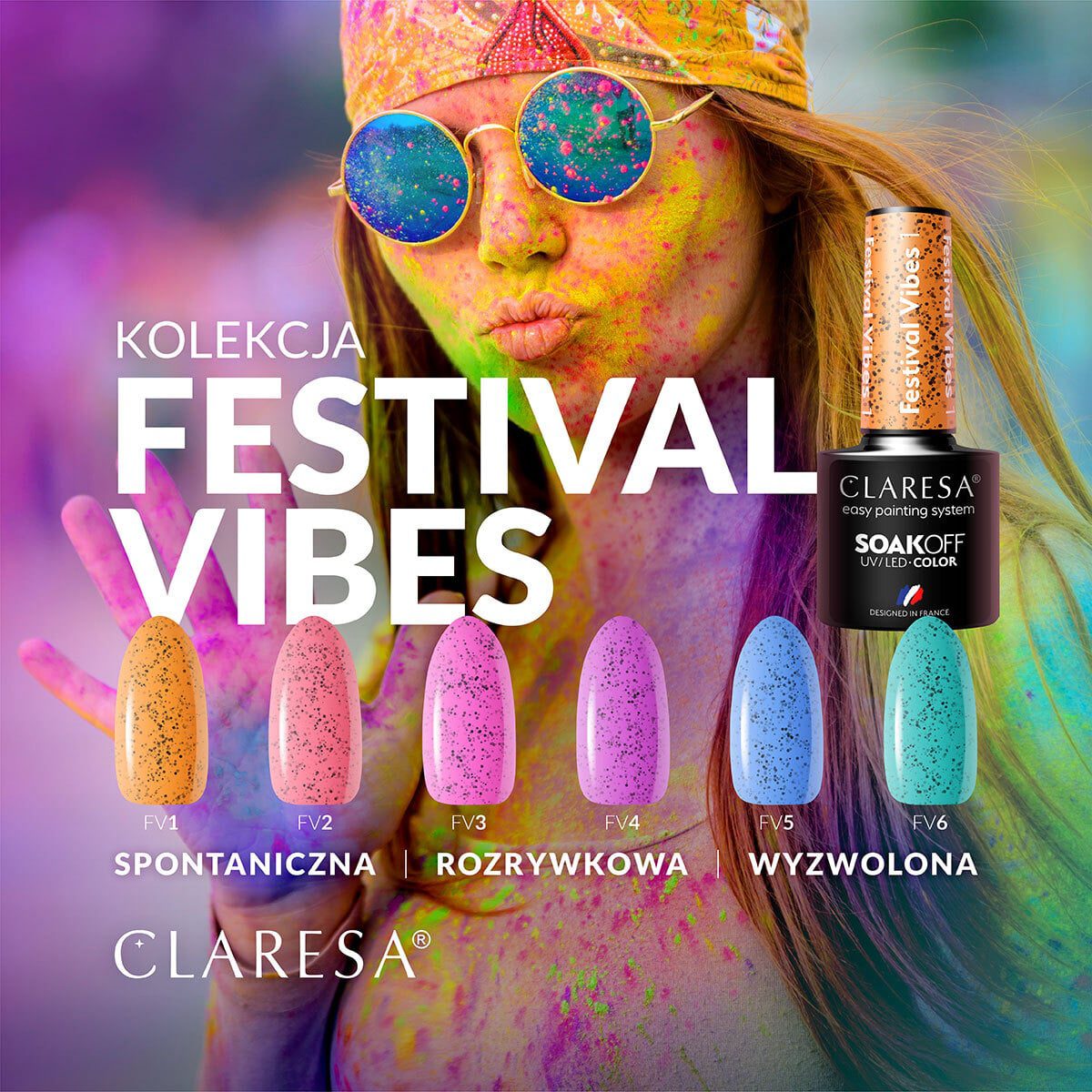 CLARESA FESTIVAL VIBES 1 hybridilakka, 5 ml CLARESA FESTIVAL VIBES 1 hybridilakka, 5 ml