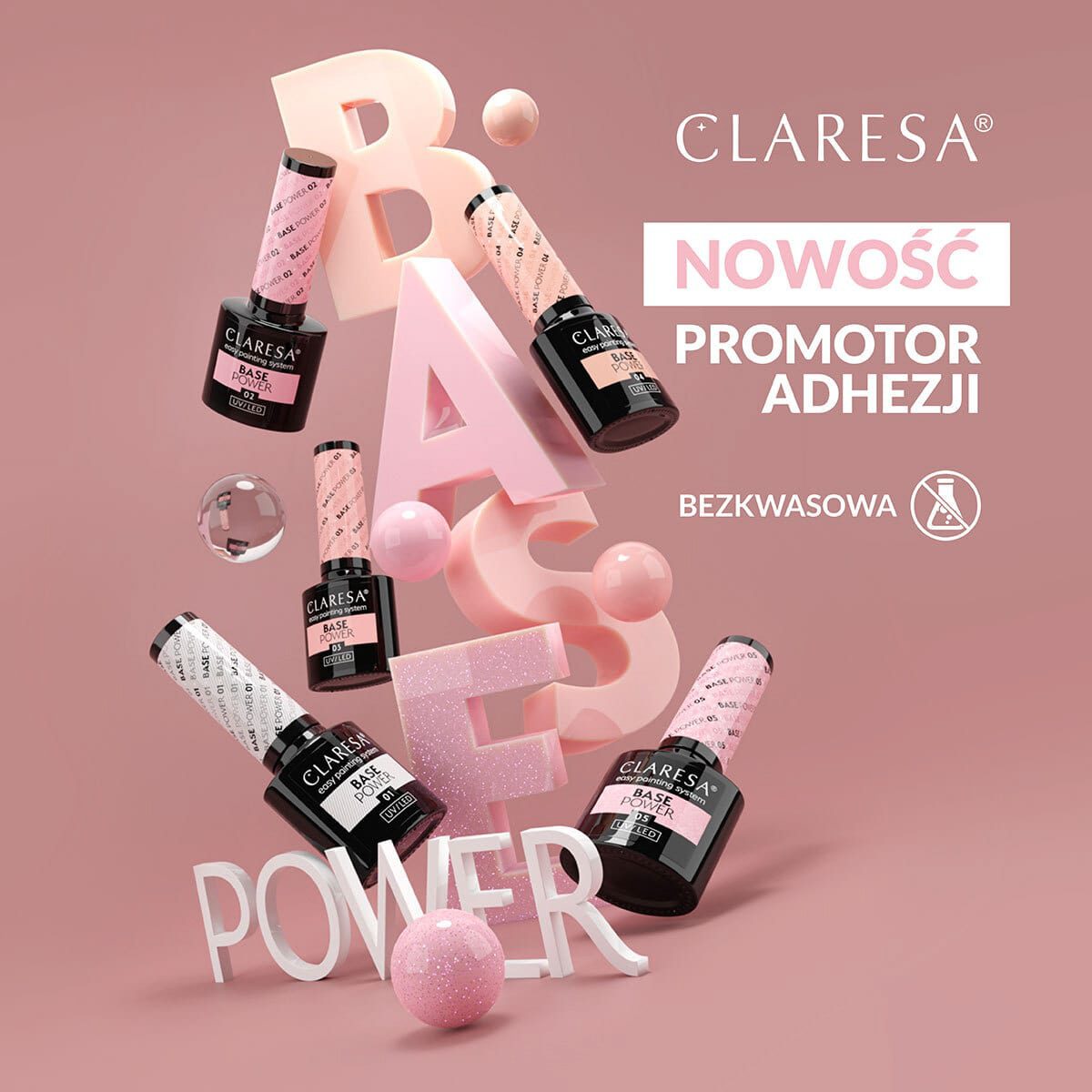 CLARESA POWER BASE 02 aluslakka 5ml CLARESA POWER BASE 02 aluslakka 5ml