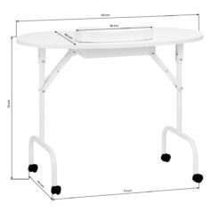 Taitettava työpöytä 4031 valkoinen + kantolaukku
