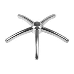 Viisisakarainen metallinen jalustan pohja ilmanpyöriä, kromi