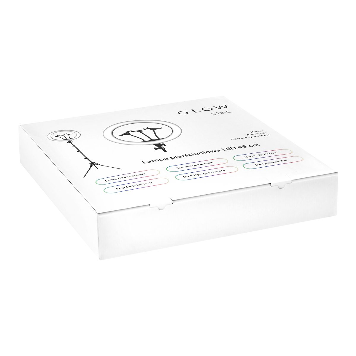 GLOW rengasvalo 18″ bsc 45W jalustalla GLOW rengasvalo 18" bsc 45W jalustalla