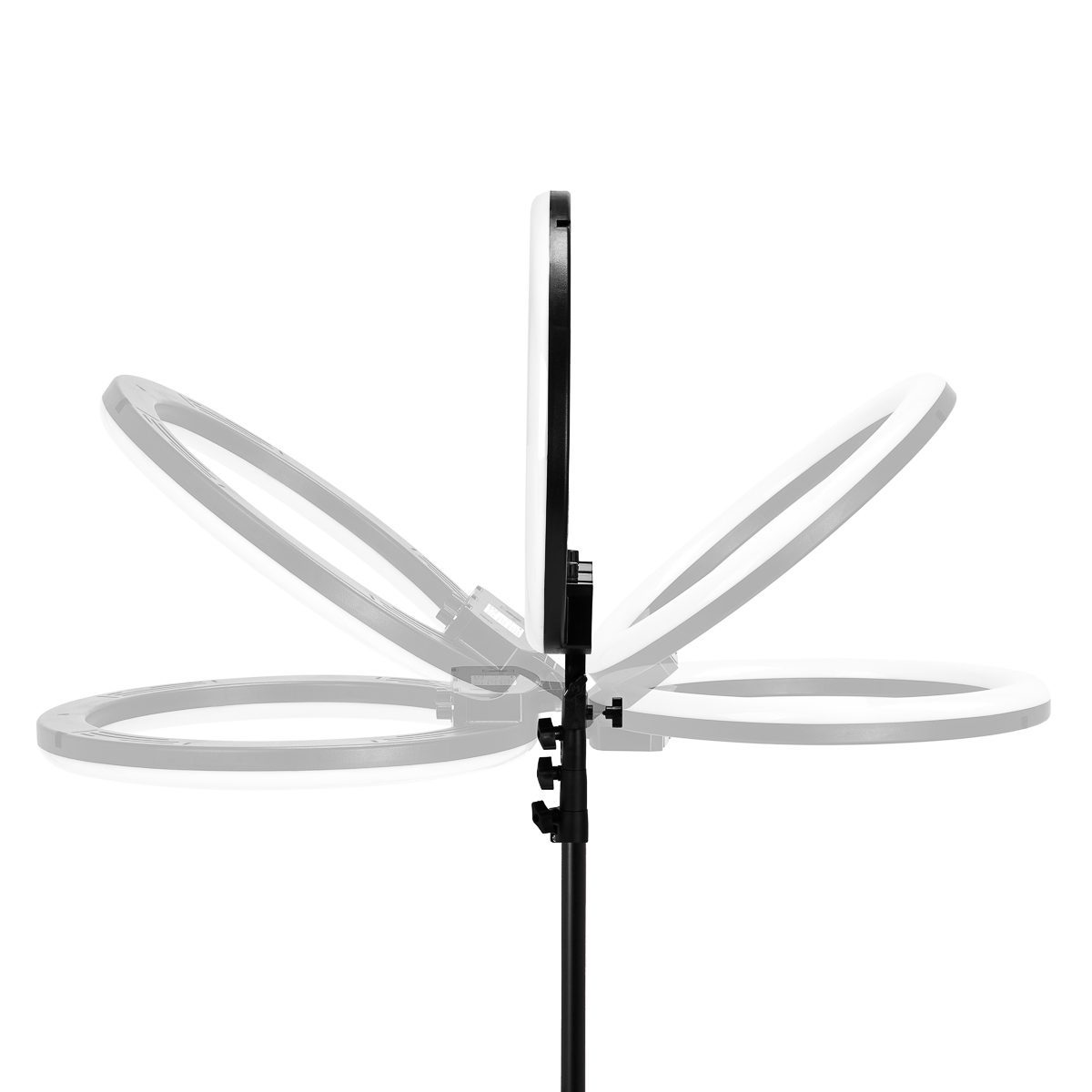 GLOW rengasvalo 18″ RGB bsc 45W jalustalla GLOW rengasvalo 18" RGB bsc 45W jalustalla