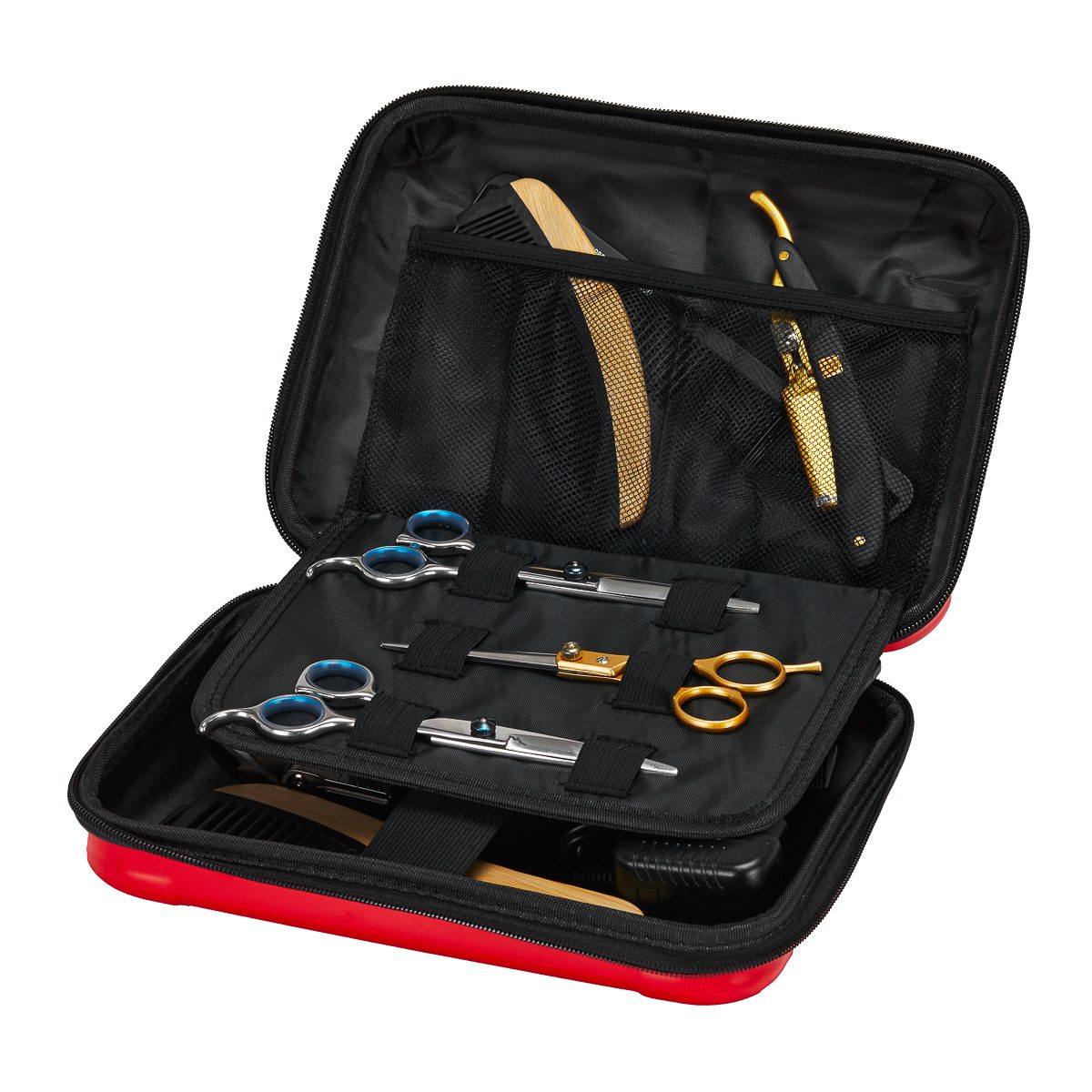 Punainen parturilaukku Punainen parturilaukku