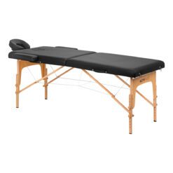 Comfort Lux puinen kokoontaitettava hierontapöytä 2 segmenttiä, musta Comfort Lux puinen kokoontaitettava hierontapöytä 2 segmenttiä, musta