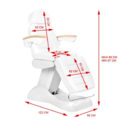 Hoitotuoli LUX, valkoinen/pyökki, 3 moottoria