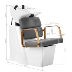 Kampaamon pesupaikka Porto GM harmaa/kulta