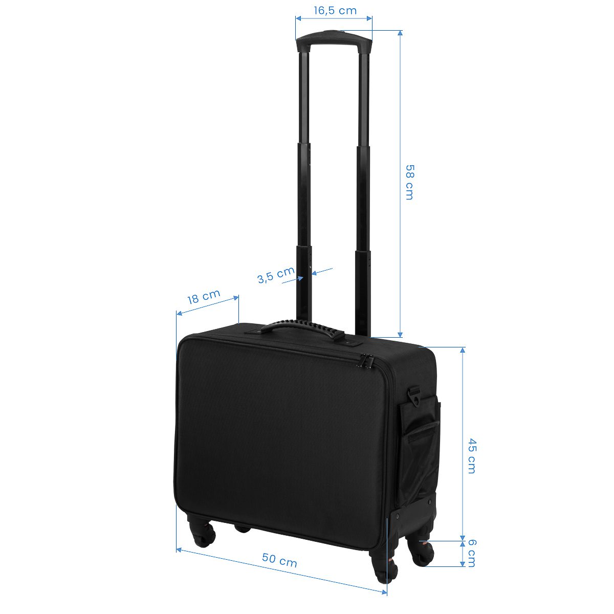 Kampaamolaukku pyörillä musta Kampaamolaukku pyörillä musta