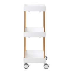 Apupöytä 127 – valkoinen / kullanvärinen