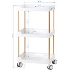 Apupöytä 127 – valkoinen / kullanvärinen