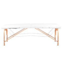Kokoontaitettava hierontapöytä BALANCE – 2-osainen, valkoinen, puujalustalla