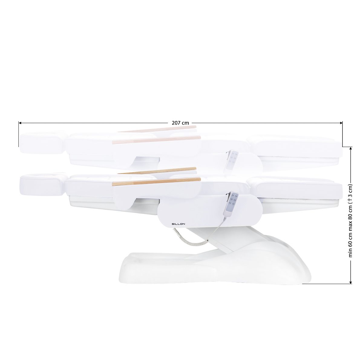 Sähkökäyttöinen hoitotuoli Sillon Lux, 3 moottoria, kylmän valkoinen Sähkökäyttöinen hoitotuoli Sillon Lux, 3 moottoria, kylmän valkoinen