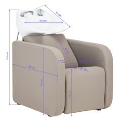 Gabbiano Sylvia – pesupaikka sähköisellä jalkatuella ja selkähieronnalla beige