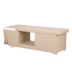 Gabbiano Head Spa Maldives kampaamon pesupaikka ja hoitovuode, beige