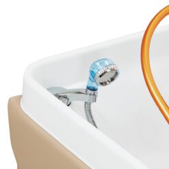 Gabbiano Head Spa Maldives kampaamon pesupaikka ja hoitovuode, beige