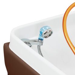 Gabbiano Head Spa Maldives kampaamon pesupaikka ja hoitovuode, ruskea