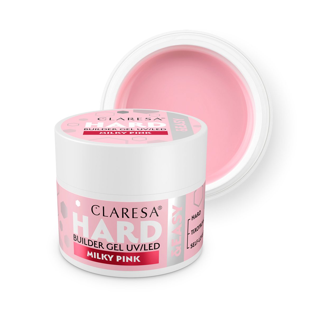 CLARESA HARD&EASY RAKENNUSGEELI Milky Pink 45g CLARESA HARD&EASY RAKENNUSGEELI Milky Pink 45g