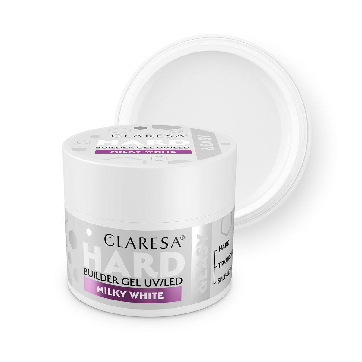 CLARESA HARD&EASY RAKENNUSGEELI Milky White 45g CLARESA HARD&EASY RAKENNUSGEELI Milky White 45g
