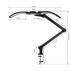 Manikyyrivalaisin Glow L05, pöytäkiinnitys, musta