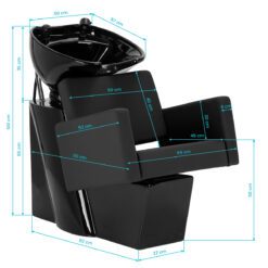 Kampaamon pesupaikka Gabbiano Vitoria, musta