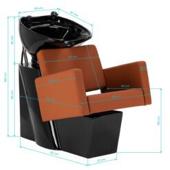 Kampaamon pesupaikka Gabbiano Vitoria, ruskea