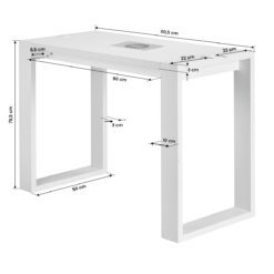 Kynsipöytä kynsipölynimurilla G031, valkoinen