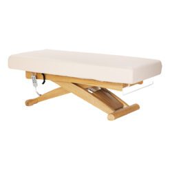 SPA-hoitotuoli Sillon Siesta, kermanvaalea, vaaleanruskea jalusta.