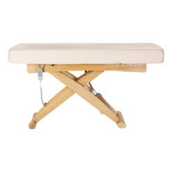 SPA-hoitotuoli Sillon Siesta, kermanvaalea, vaaleanruskea jalusta.