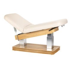 SPA-hoitopöytä Sillon Comfort, kermanvaalea, vaaleanruskea jalusta