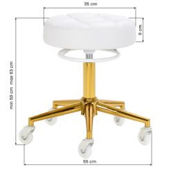 Kampaamojakkara Gabbiano D054G, kulta-valkoinen