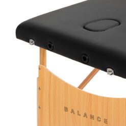 Puinen kokoontaitettava hierontapöytä BALANCE Lux, 2-osainen, 190x70 cm – Musta