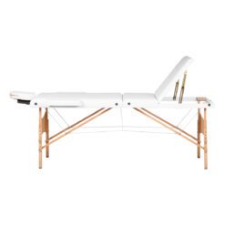 Puinen kokoontaitettava hierontapöytä BALANCE Lux, 3-osainen, 190x70 cm – Valkoinen