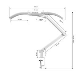 Manikyyrivalaisin Glow L05, pöytäkiinnitys, valkoinen