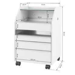 Jalkahoitajan apupöytä 984, valkoinen