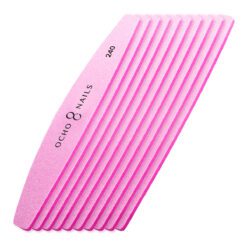 Ocho Nails metallinen kynsiviilarunko puolikuu + vaihtopinnat 240, 10 kpl