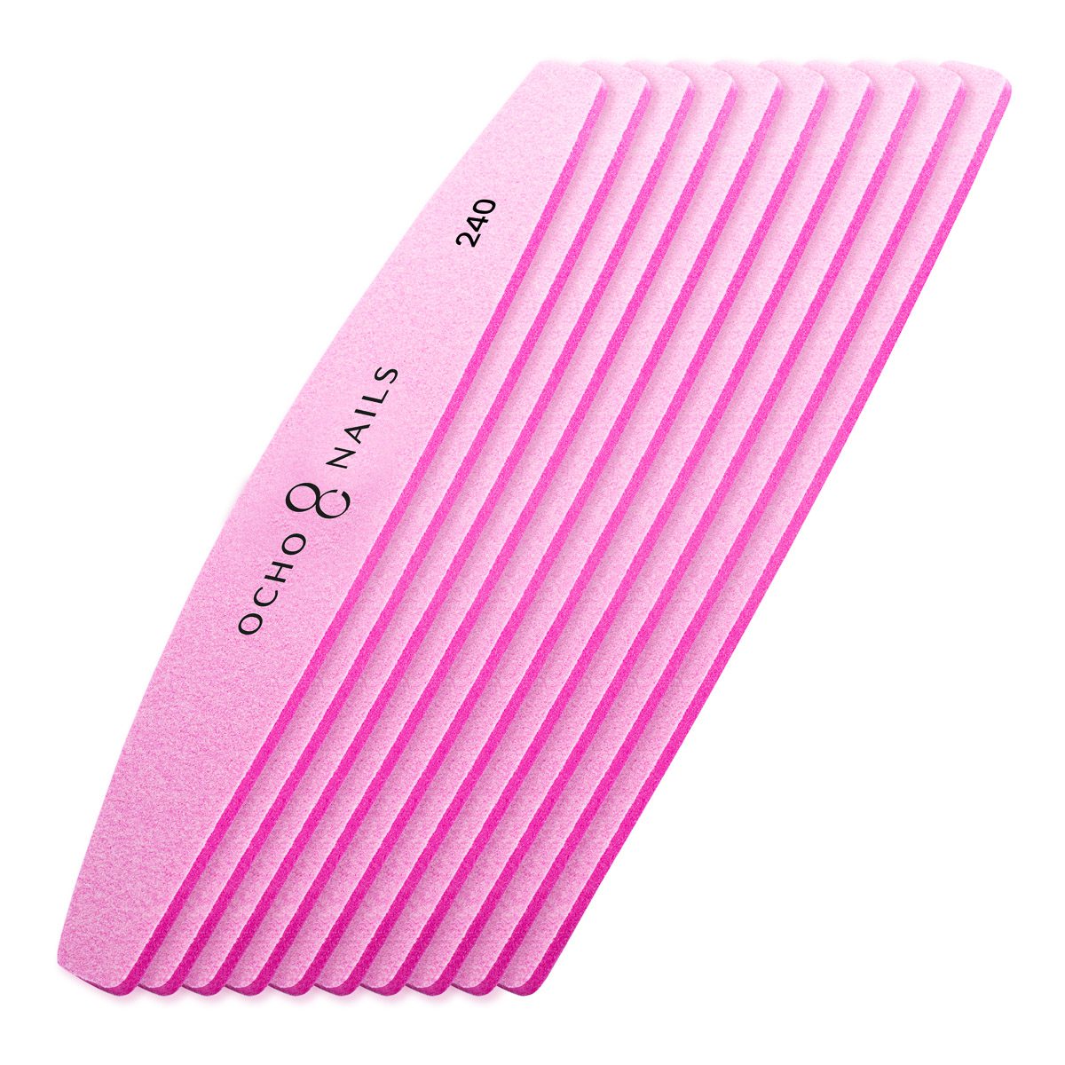 Ocho Nails metallinen kynsiviilarunko puolikuu + vaihtopinnat 240, 10 kpl Ocho Nails metallinen kynsiviilarunko puolikuu + vaihtopinnat 240, 10 kpl