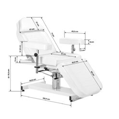Hydraulinen hoitotuoli Sillon A 210DH kehto-ominaisuudella, valkoinen