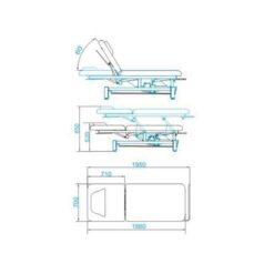 AZZURRO 684 sähköinen hierontapöytä, 1 moottori, valkoinen