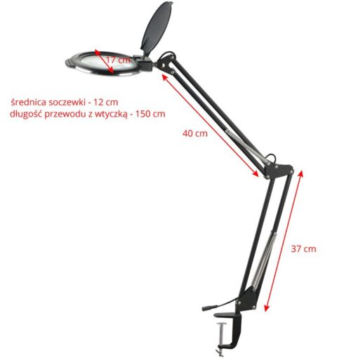 LED-suurennuslasivalaisin työpöydälle MOONLIGHT 8012/5" BLACK