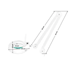 Suurennuslasivalaisin LED S4 + lattiajalusta