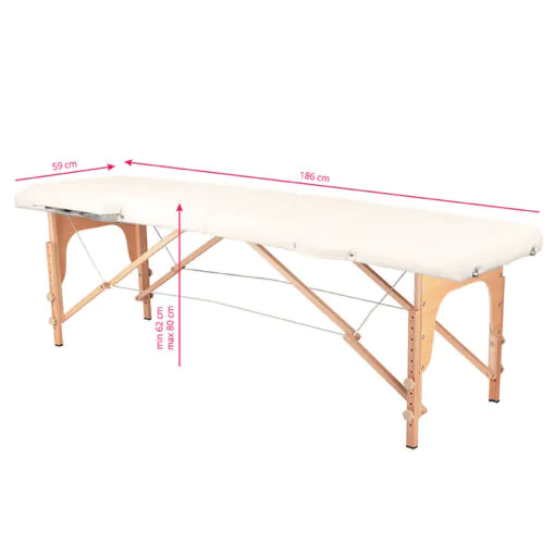 WOOD COMFORT 2-osainen taitettava hierontapöytä, CREAM