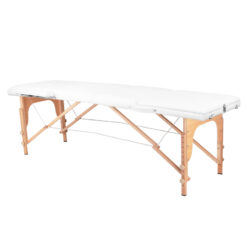 Taitettava puinen hierontapöytä COMFORT, 3 segmenttiä, valkoinen