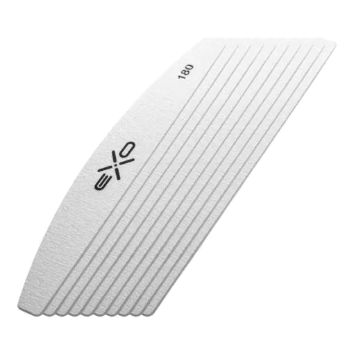 Exo-hiomapaperi 180 grit puolikuun muotoiseen metalliviilaan, 10 kpl