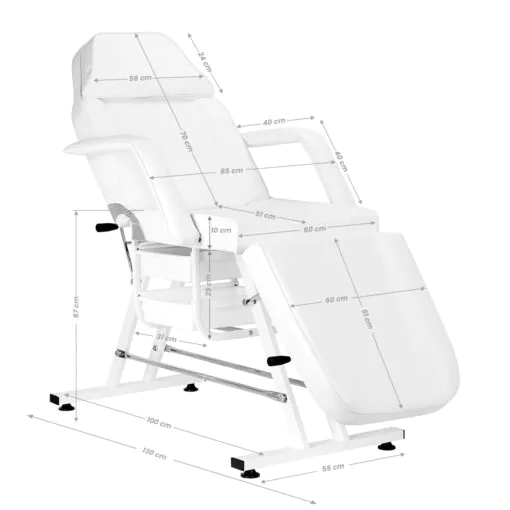 SILLON hoitotuoli, 2 lokerolla, valkoinen.