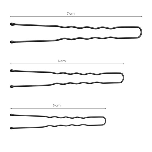 Kampaajan hiuspinnit 7 cm - E-65, 300 kpl, mustat