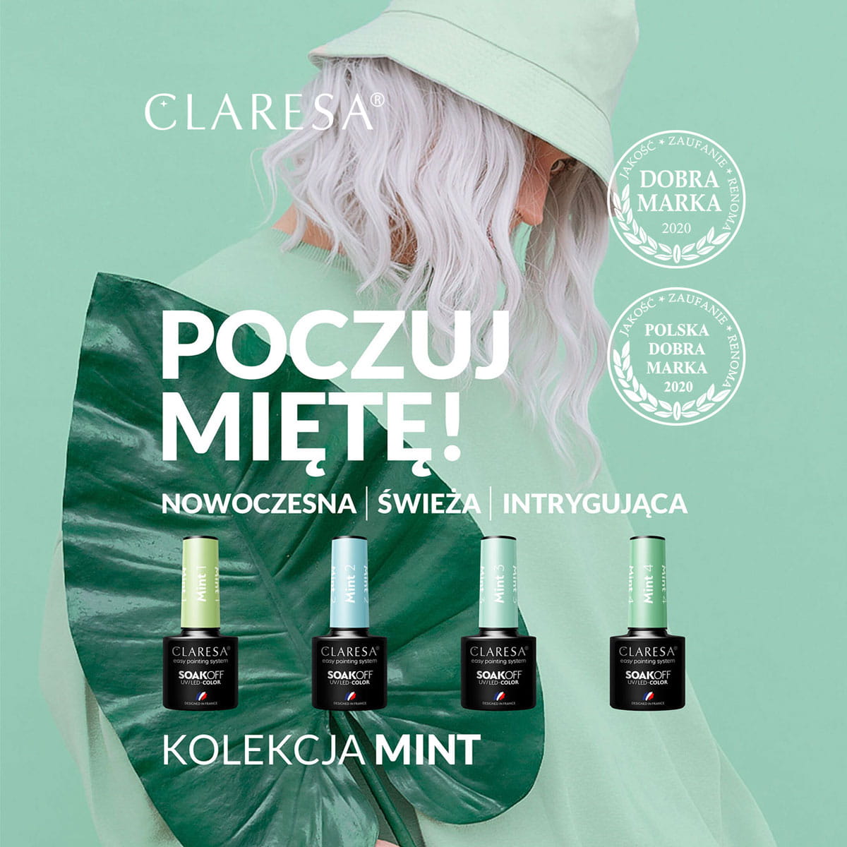 CLARESA MINT 4 hybridilakka, 5 ml CLARESA NEON 1 hybridilakka, 5 ml
