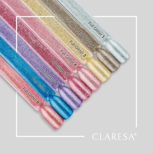 CLARESA FULL GLITTER 8 hybridilakka, 5 ml