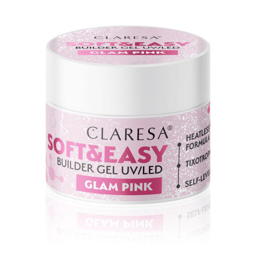 Claresa SOFT&EASY Builder Gel GLAM PINK, rakennusgeeli, 45 g